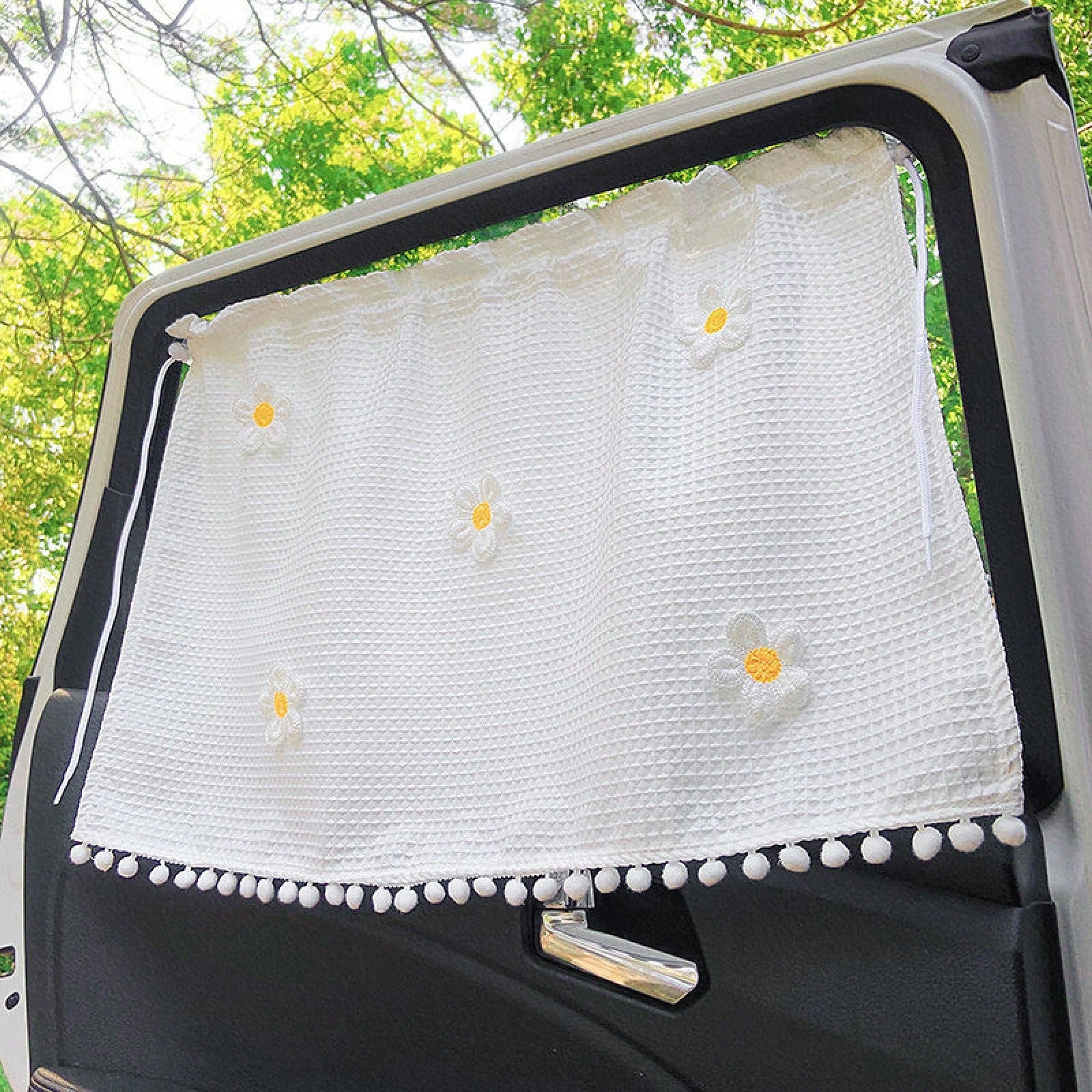 1PC Car Sunshade Curtain In A Fresh And Simple Style, Suction Cup Type, For Sun Protection And Heat Insulation Inside The Car, Suitable For Children