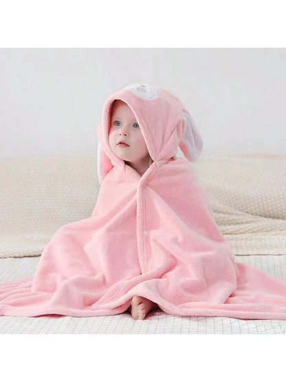 1pc Cartoon Hooded Toddler Bath Towel, Baby Bathrobe, Perfect For Bathroom, Bedroom, Beach Or Home Use