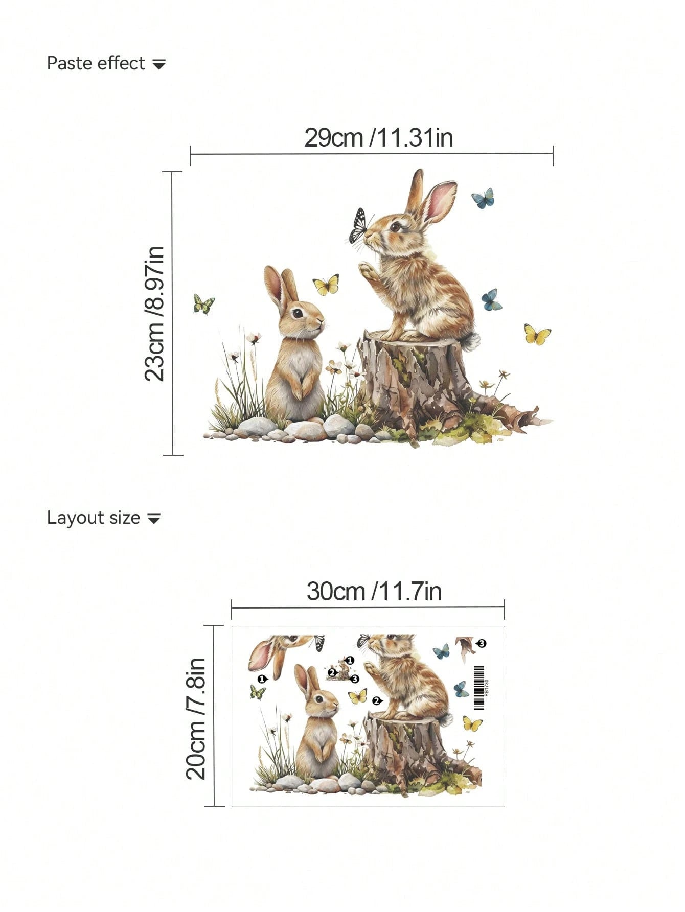 1pc Cartoon Kids Room Wall Sticker, Underwater Turtle, Rabbit And Butterfly On Tree Stump, Dinosaur Stack, Sun Rainbow Cloud, Bathing Crocodile, PVC Self-Adhesive Removable Wall Decal, Suitable For Be