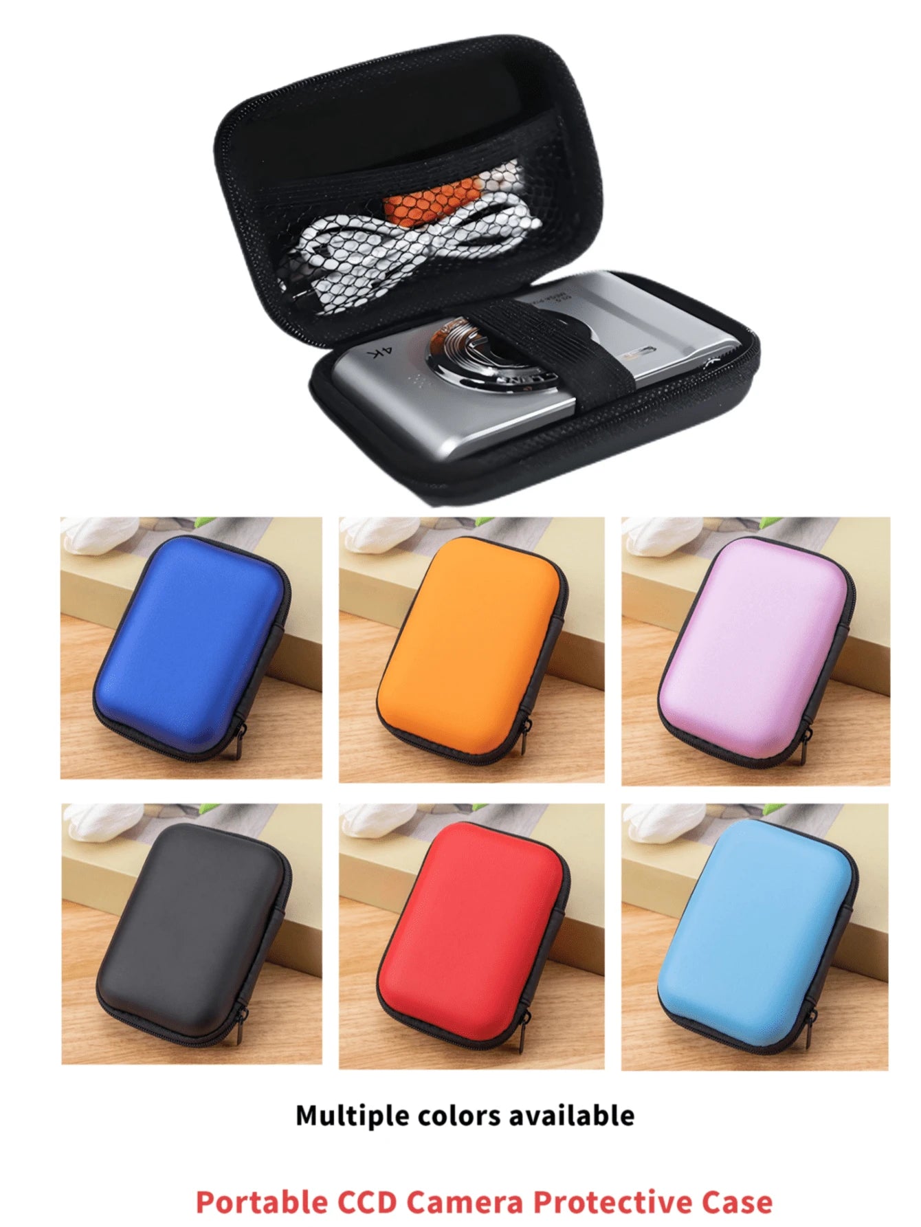 1pc CCD Camera Storage Bag, Compact Portable, Multi-Color Options, Great For New Year Gifts, Travel And Back To School, Ideal For Photography Enthusiasts