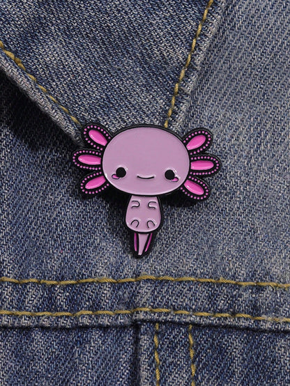 1Pc Charming Cartoon Axolotl Enamel Pin- Perfect Gift For Teachers, Graduates, Or Any Occasion- Fashionable Alloy Design- Suitable For Daily Wear Or Special Events Halloween Dress Accessories Pin F