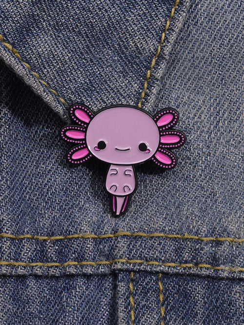 1Pc Charming Cartoon Axolotl Enamel Pin- Perfect Gift For Teachers, Graduates, Or Any Occasion- Fashionable Alloy Design- Suitable For Daily Wear Or Special Events Halloween Dress Accessories Pin F