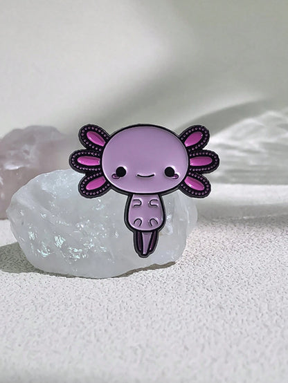 1Pc Charming Cartoon Axolotl Enamel Pin- Perfect Gift For Teachers, Graduates, Or Any Occasion- Fashionable Alloy Design- Suitable For Daily Wear Or Special Events Halloween Dress Accessories Pin F