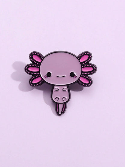 1Pc Charming Cartoon Axolotl Enamel Pin- Perfect Gift For Teachers, Graduates, Or Any Occasion- Fashionable Alloy Design- Suitable For Daily Wear Or Special Events Halloween Dress Accessories Pin F