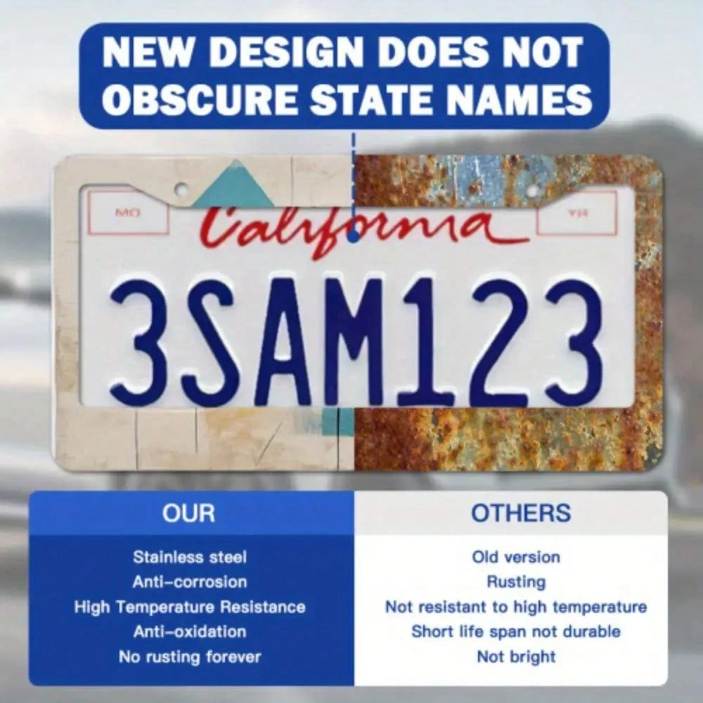 1PC Christian Spanish License Plate Frame With Bible Verse Scripture Sayings- Deuteronomy 316, Pack Of 1, Religious Car Decor, Spiritual Gifts, Scripture Design, Inspirational Quote, Durable Metal, St