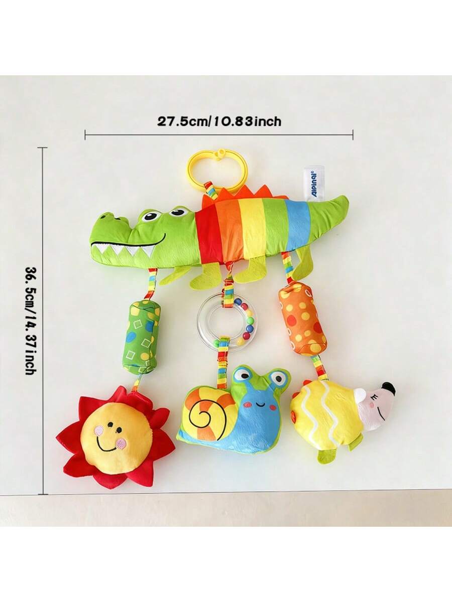 1pc Colorful Car Hanging Pacifier Doll, Baby Stroller Pendant Rattle Plush Animal Doll, With Rattle, Suitable As Newborn Baby Gift