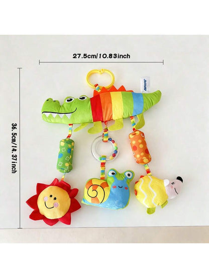 1pc Colorful Car Hanging Pacifier Doll, Baby Stroller Pendant Rattle Plush Animal Doll, With Rattle, Suitable As Newborn Baby Gift