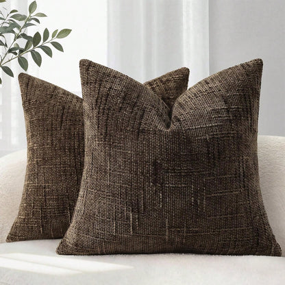 1pc Comfortable Geometric Pattern Chenille Pillowcase, Soft Texture Square Sofa Cushion Cover, Bohemian Style Home Decor Throw Pillow Cover