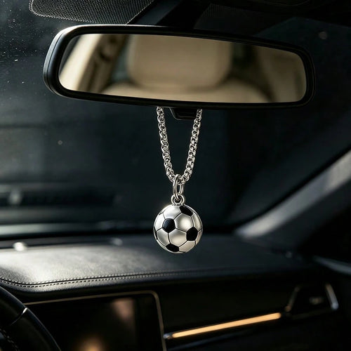 1pc Creative 3D Football Car Rearview Mirror Hanging Decoration/Versatile Backpack Charm/Football Fan Gift