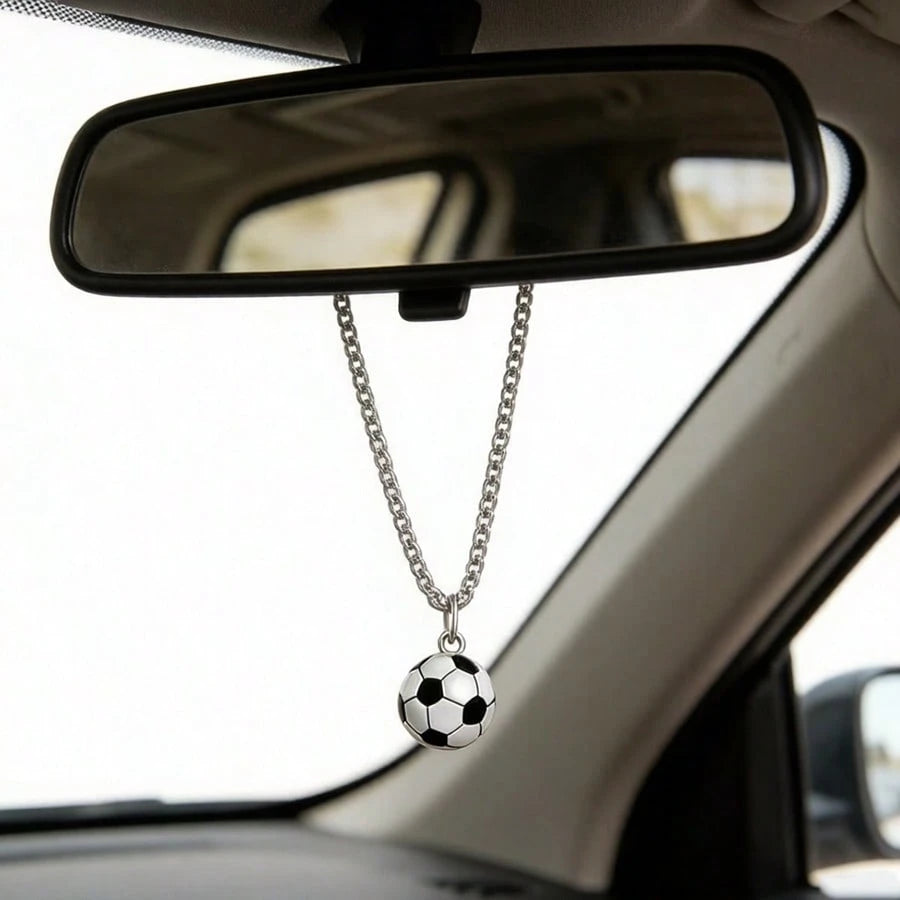 1pc Creative 3D Football Car Rearview Mirror Hanging Decoration/Versatile Backpack Charm/Football Fan Gift