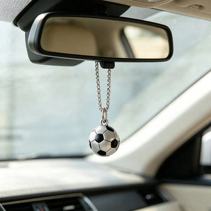 1pc Creative 3D Football Car Rearview Mirror Hanging Decoration/Versatile Backpack Charm/Football Fan Gift