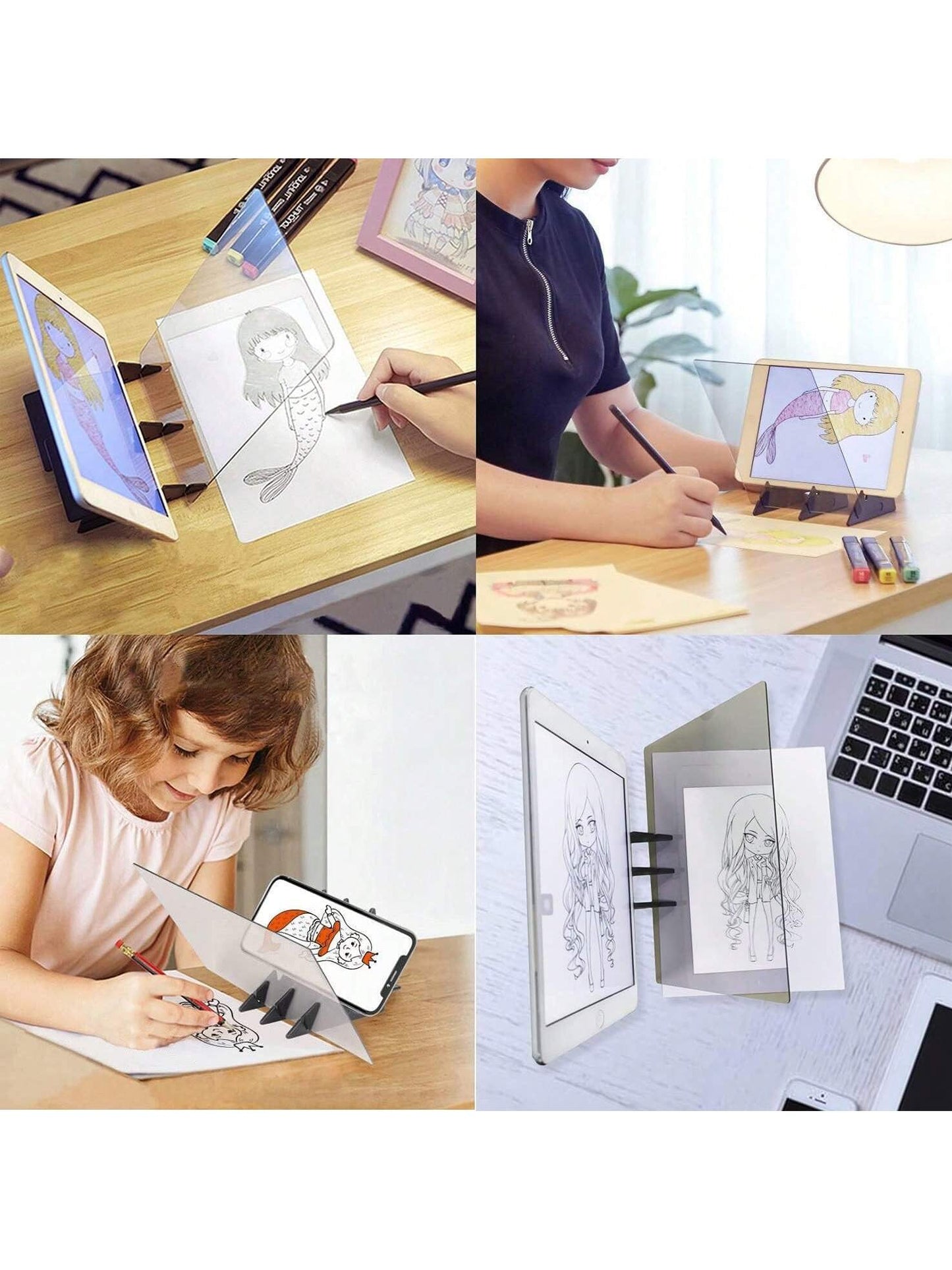1PC Creative Painting Sketch Tool Set With Projection Board, Compatible With Phones & Tablets For Artists & Hobbyists. Portable Optical Drawing Projector, Perfect Gift For Christmas, New Year. With Ma