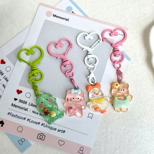 1pc Creative Resin Duck Cat Bear Dinosaur Phone Chain Pendant, Bag Charm