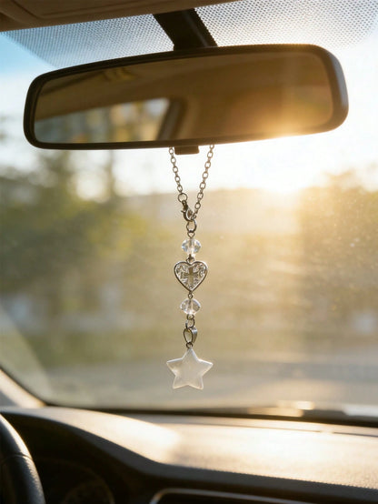 1pc Cross Car Pendant, Car Steering Wheel Decoration Chain, Car Interior Decoration Accessories