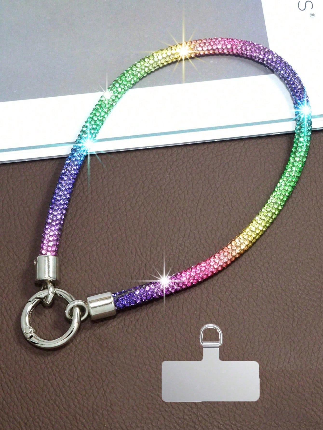 1pc Crystal Beaded Phone Charm, Wristlet, Bracelet, Keychain, Earphone Case Accessory (Rhinestone Shedding Is Normal Phenomenon)