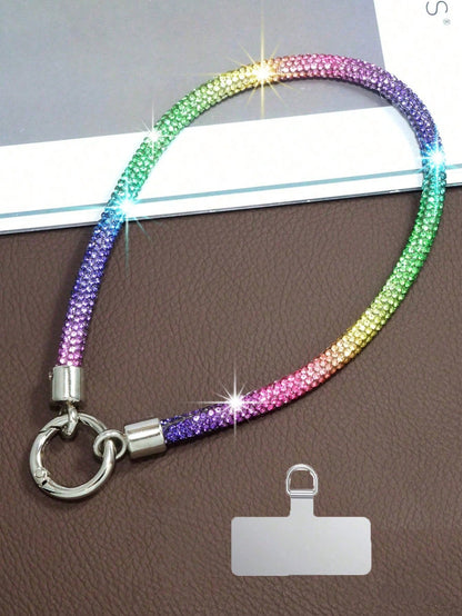 1pc Crystal Beaded Phone Charm, Wristlet, Bracelet, Keychain, Earphone Case Accessory (Rhinestone Shedding Is Normal Phenomenon)