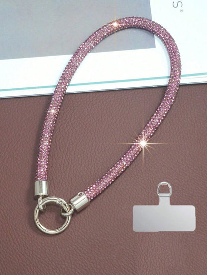 1pc Crystal Beaded Phone Charm, Wristlet, Bracelet, Keychain, Earphone Case Accessory (Rhinestone Shedding Is Normal Phenomenon)