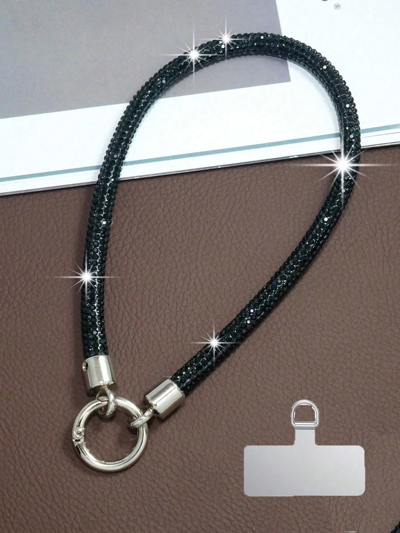 1pc Crystal Beaded Phone Charm, Wristlet, Bracelet, Keychain, Earphone Case Accessory (Rhinestone Shedding Is Normal Phenomenon)