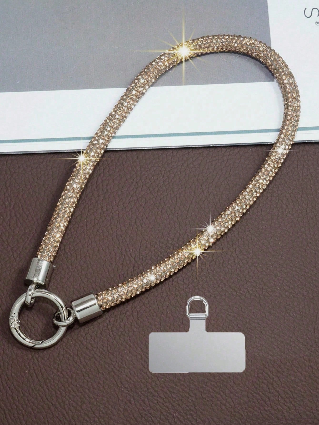 1pc Crystal Beaded Phone Charm, Wristlet, Bracelet, Keychain, Earphone Case Accessory (Rhinestone Shedding Is Normal Phenomenon)
