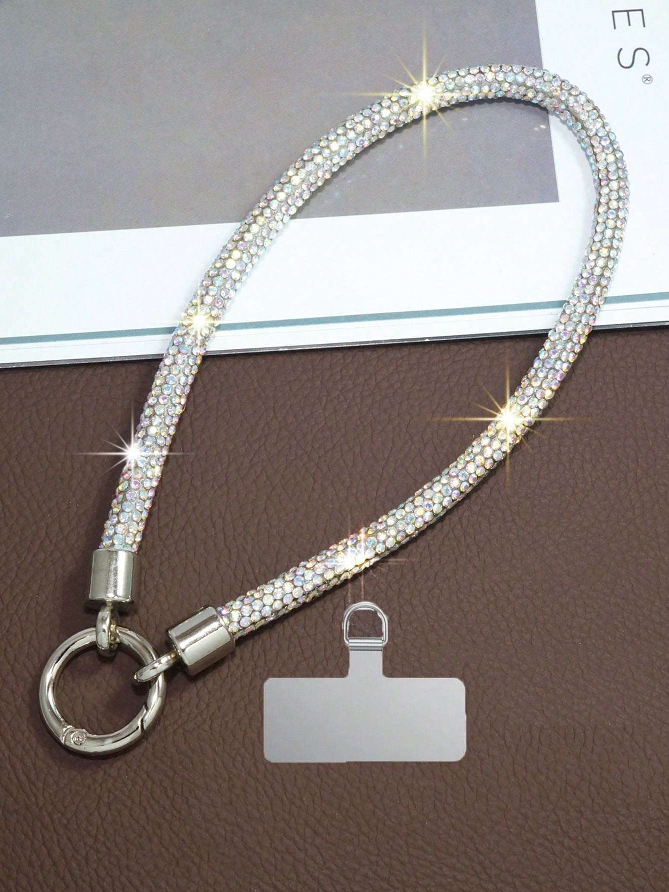 1pc Crystal Beaded Phone Charm, Wristlet, Bracelet, Keychain, Earphone Case Accessory (Rhinestone Shedding Is Normal Phenomenon)