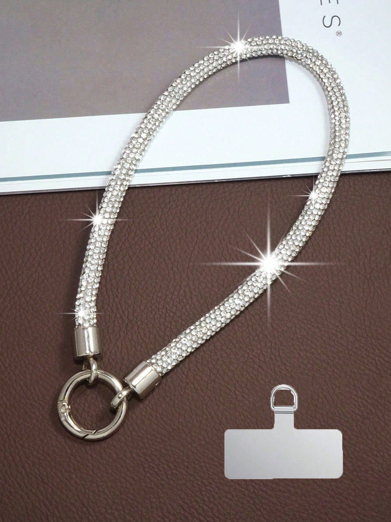 1pc Crystal Beaded Phone Charm, Wristlet, Bracelet, Keychain, Earphone Case Accessory (Rhinestone Shedding Is Normal Phenomenon)