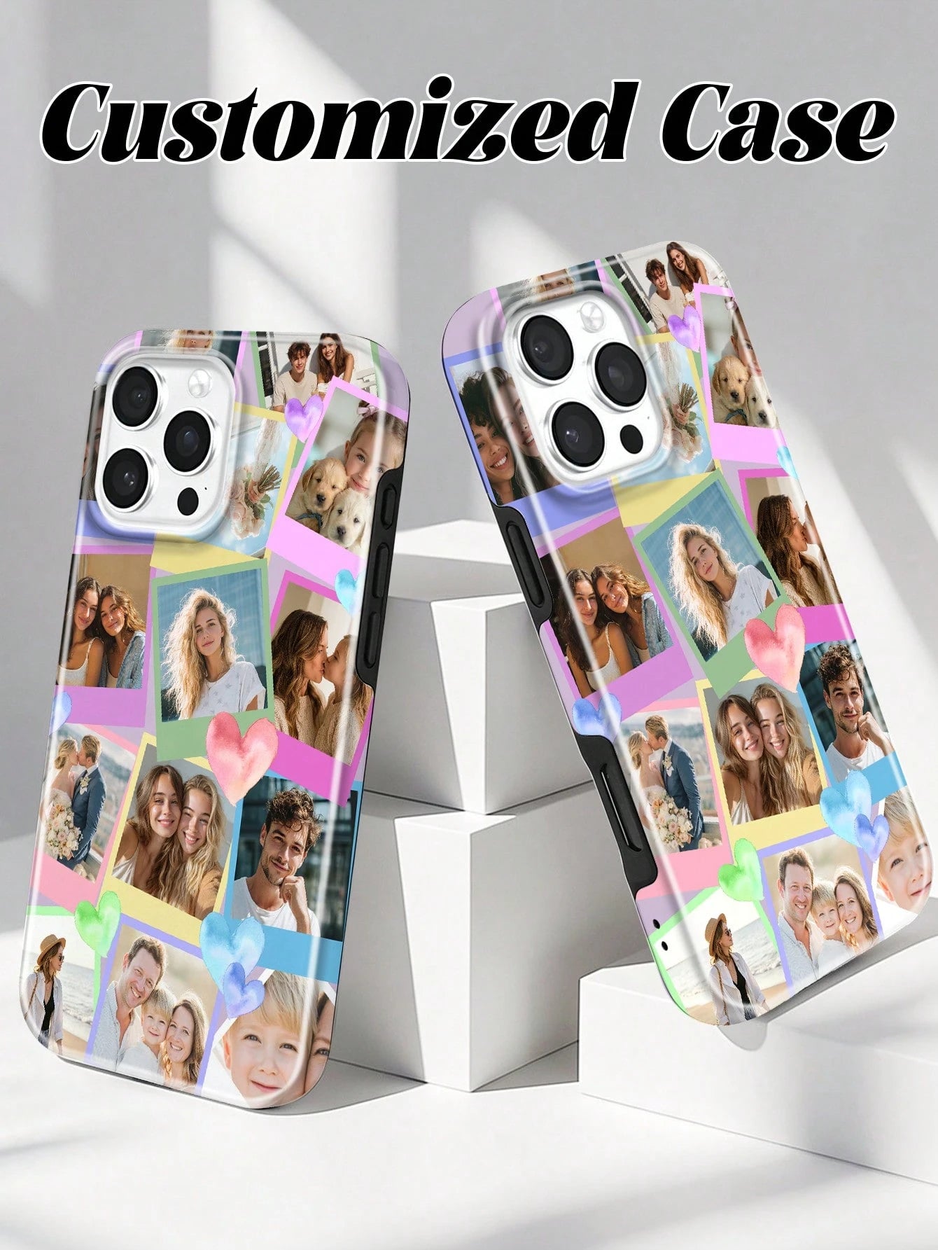 1pc Customizable 14-Photo Phone Case, Compatible With IPhone 17/17 Air/17 Pro/17 Pro Max/16/15pro Max/14/13/12/11, Graduation Gift, Vacation Gift, Anniversary Gift, Valentine's Day Gift, Birthday Gift