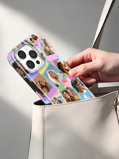 1pc Customizable 14-Photo Phone Case, Compatible With IPhone 17/17 Air/17 Pro/17 Pro Max/16/15pro Max/14/13/12/11, Graduation Gift, Vacation Gift, Anniversary Gift, Valentine's Day Gift, Birthday Gift