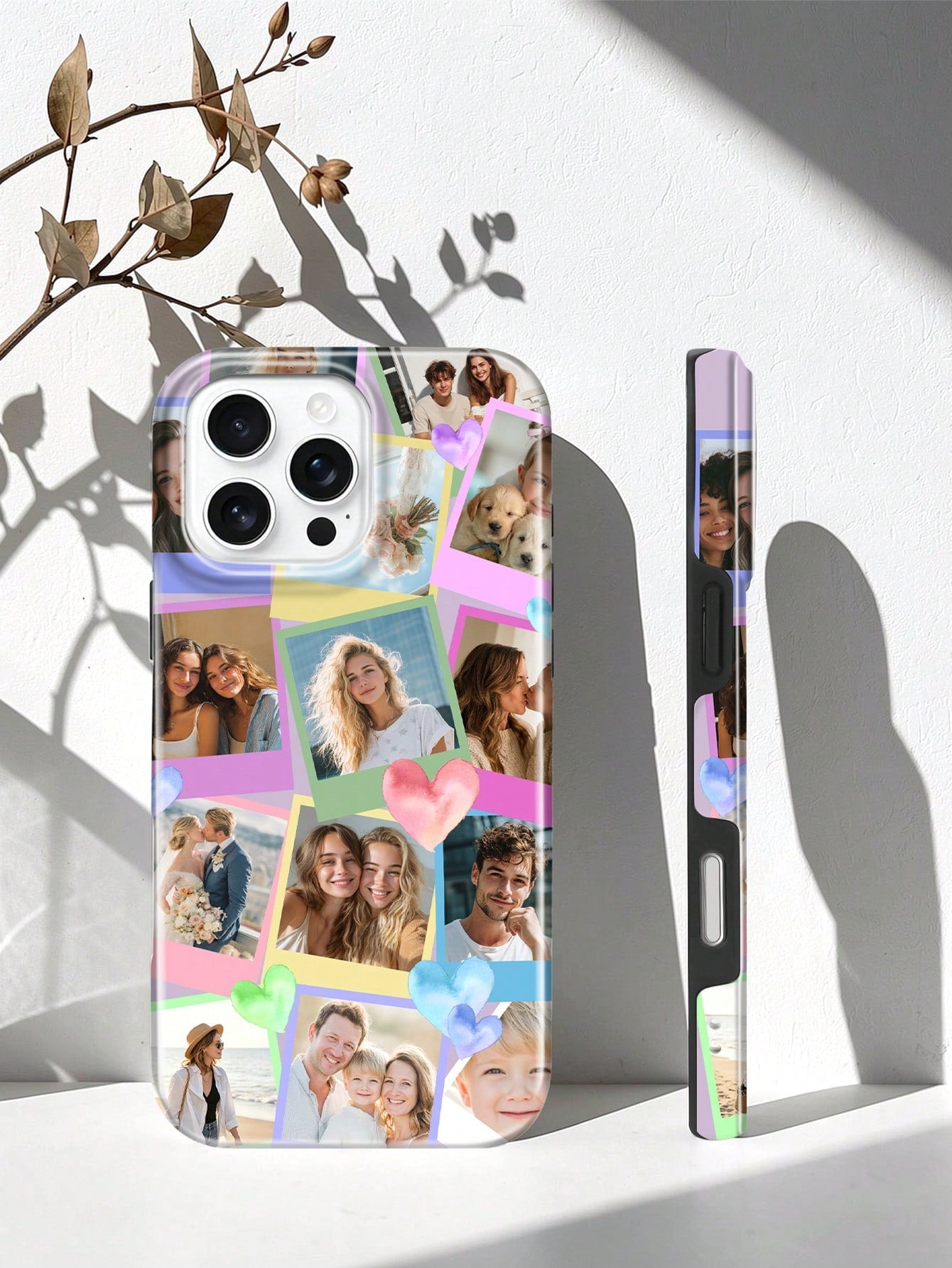 1pc Customizable 14-Photo Phone Case, Compatible With IPhone 17/17 Air/17 Pro/17 Pro Max/16/15pro Max/14/13/12/11, Graduation Gift, Vacation Gift, Anniversary Gift, Valentine's Day Gift, Birthday Gift