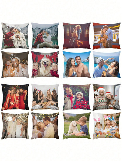 1pc Customizable Family Name & Date DIY Lumbar Pillow Cover, Minimalist Luxury Surname Heart Design, Multi-Color Options, Wedding Anniversary Gift, Bedroom Headboard Sofa Lumbar Cushion, All Season, S