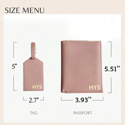 1pc Customized PU Leather Passport Holder & Luggage Tag Travel Set, Gift For Newlywed Mr. & Mrs. Letter Portable, Versatile, Large Capacity, Vacay Vibes/Vacation, Minimalist, Leisure, Preppy, Business