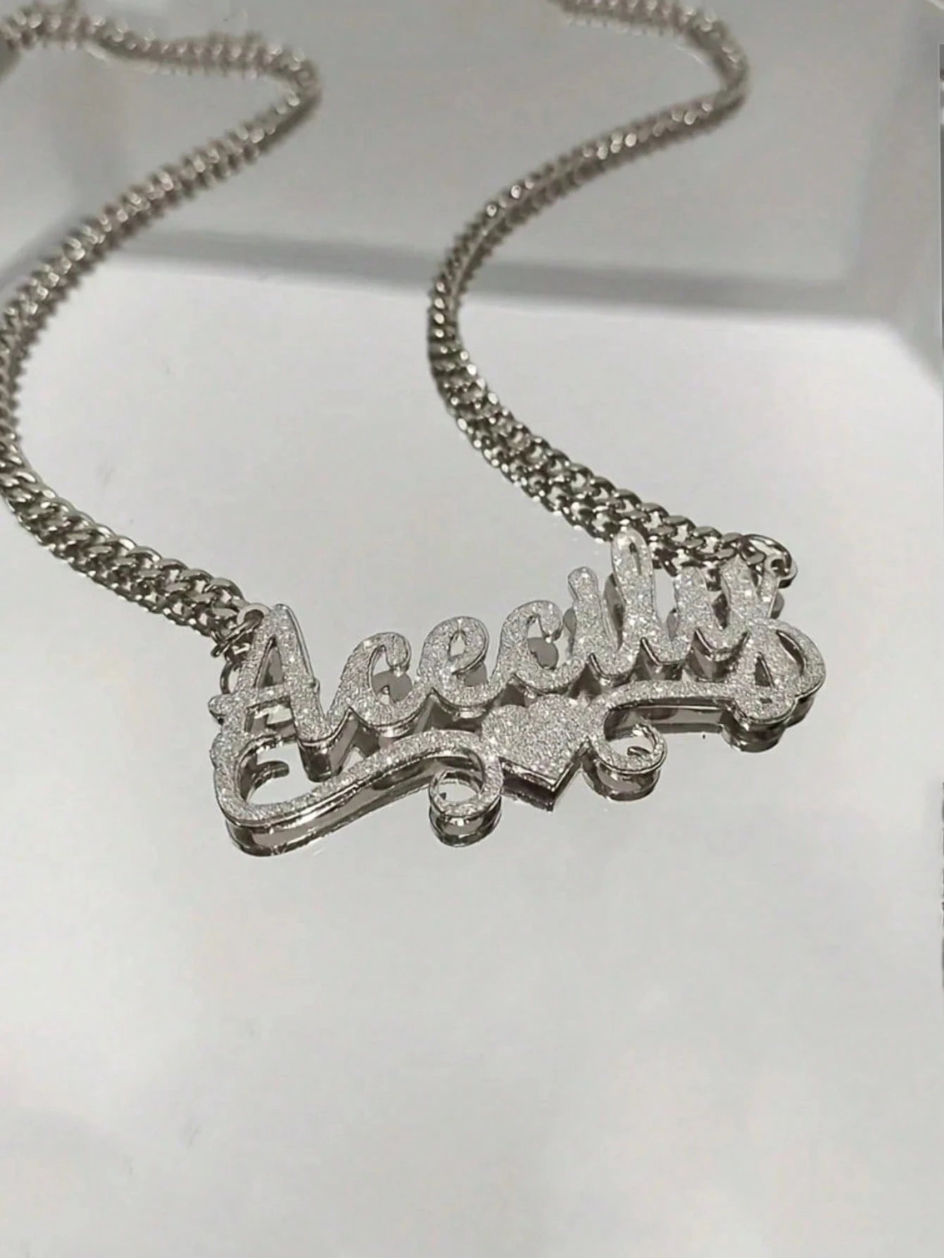 1pc Customized Stainless Steel Double-Layer Necklace, Designed With Heart And Letter Pendants. Shines Brightly Under Light With Natural Filtering Effect. An Ideal Gift For Couples, Friends And Family.