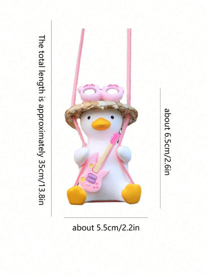 1pc Cute Car Hanging Ornament- Cool Swinging Duck Car Accessory, Suitable For Teen Car Accessories