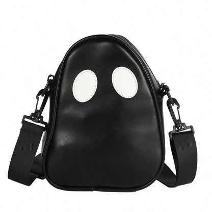 1pc Cute Ghost Shaped Crossbody Bag, Halloween Novelty Bag, Adjustable Strap Mini Shoulder Bag For Spooky Season & Daily Outfits