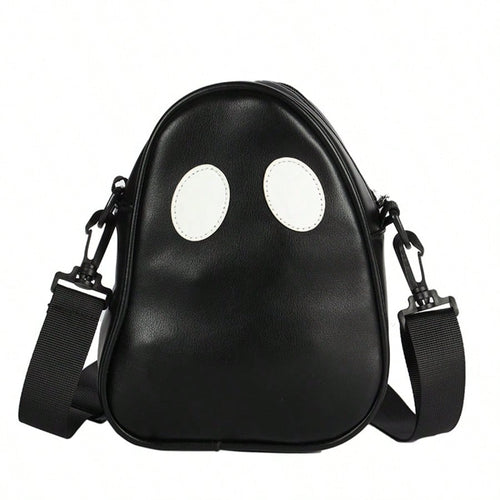 1pc Cute Ghost Shaped Crossbody Bag, Halloween Novelty Bag, Adjustable Strap Mini Shoulder Bag For Spooky Season & Daily Outfits