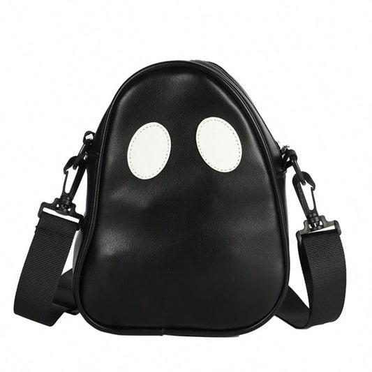 1pc Cute Ghost Shaped Crossbody Bag, Halloween Novelty Bag, Adjustable Strap Mini Shoulder Bag For Spooky Season & Daily Outfits