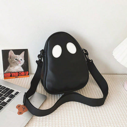1pc Cute Ghost Shaped Crossbody Bag, Halloween Novelty Bag, Adjustable Strap Mini Shoulder Bag For Spooky Season & Daily Outfits