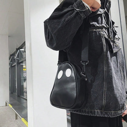 1pc Cute Ghost Shaped Crossbody Bag, Halloween Novelty Bag, Adjustable Strap Mini Shoulder Bag For Spooky Season & Daily Outfits