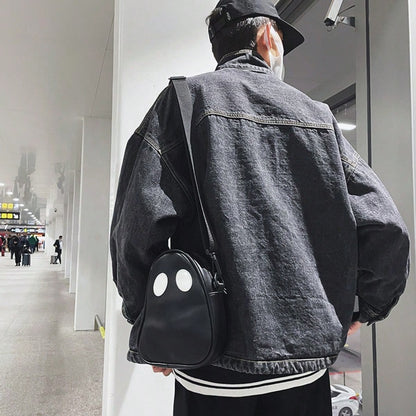 1pc Cute Ghost Shaped Crossbody Bag, Halloween Novelty Bag, Adjustable Strap Mini Shoulder Bag For Spooky Season & Daily Outfits