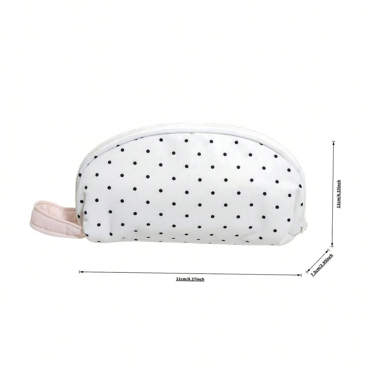 1pc Cute Multi-Compartment Stationery Storage Bag, Beige Polka Dot Design, Suitable For Students Classroom Learning, Back To School, First Day Of School