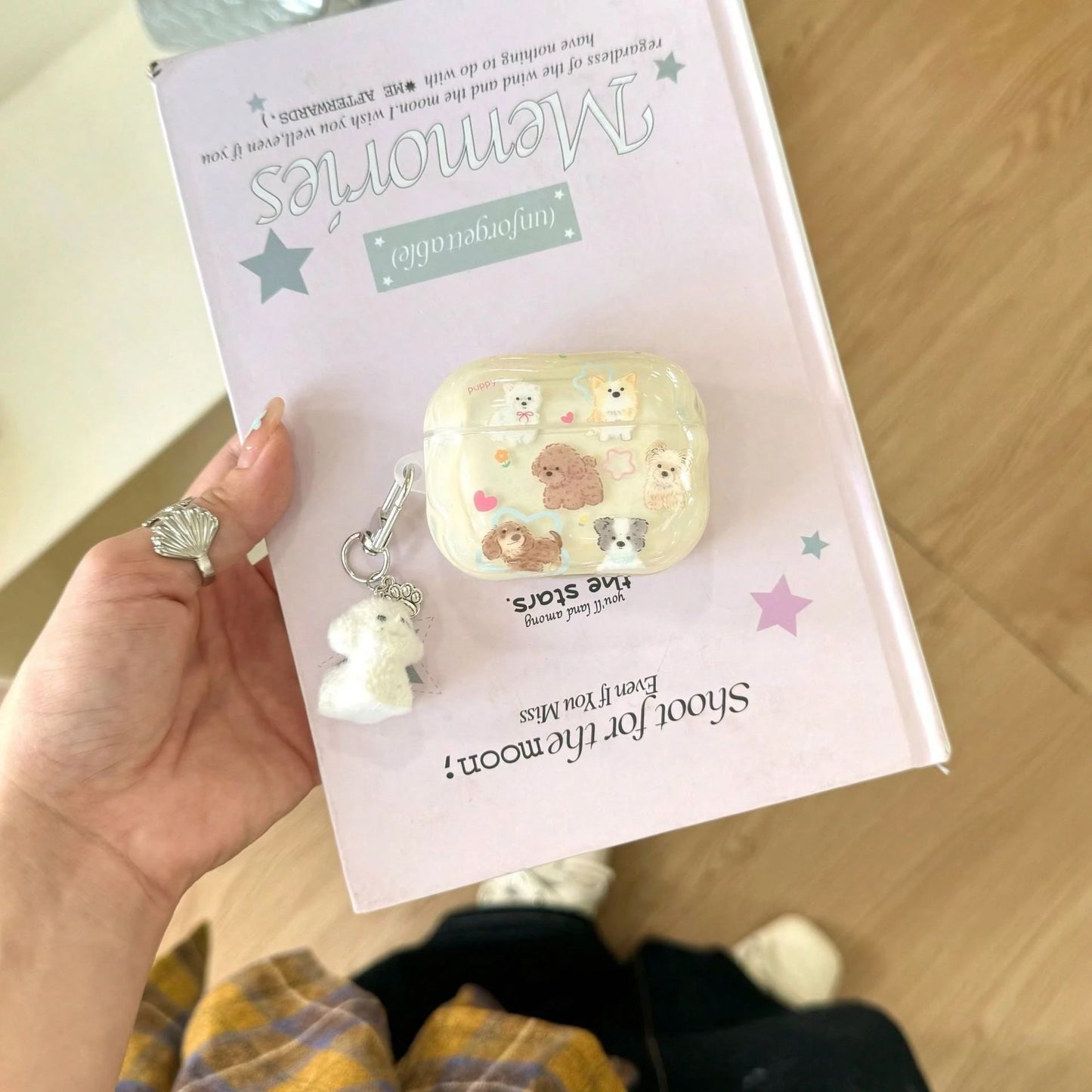 1pc Cute Pet Dog Suitable AirPods4/3 Protective Case Pro2 Wireless Bluetooth 1/2 Generation Headphone Case Pendant
