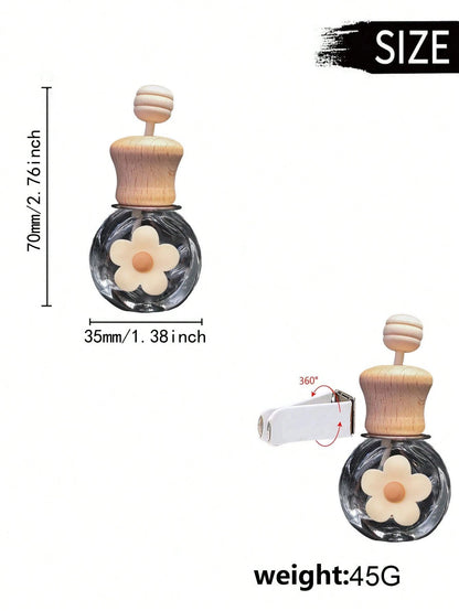 1pc Daisy Fragrance Bottle Car Air Vent Fragrance Diffuser With Clip, Empty Essential Oil Container Car Interior Decoration