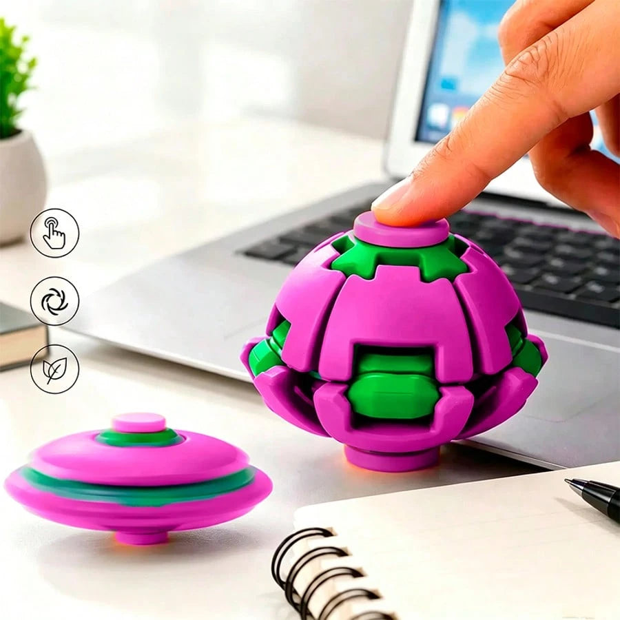1pc DIY Creative Educational Stress Relief Toy Fingertip Spinning Ball, Portable Finger Spinner Assembly Version, DIY Assembly Required, Hands-On Ability Training, Press And Spin Fidget Toy, Stress Re