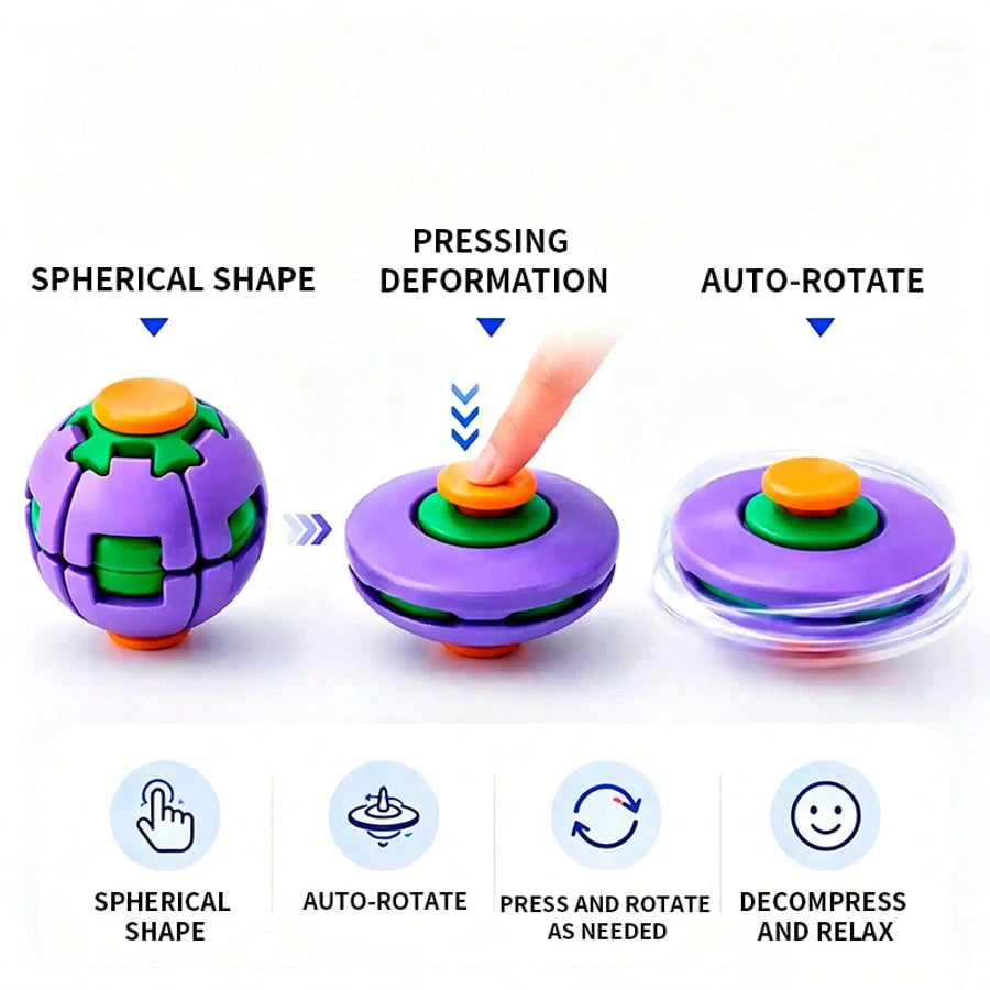 1pc DIY Creative Educational Stress Relief Toy Fingertip Spinning Ball, Portable Finger Spinner Assembly Version, DIY Assembly Required, Hands-On Ability Training, Press And Spin Fidget Toy, Stress Re