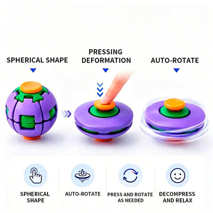 1pc DIY Creative Educational Stress Relief Toy Fingertip Spinning Ball, Portable Finger Spinner Assembly Version, DIY Assembly Required, Hands-On Ability Training, Press And Spin Fidget Toy, Stress Re