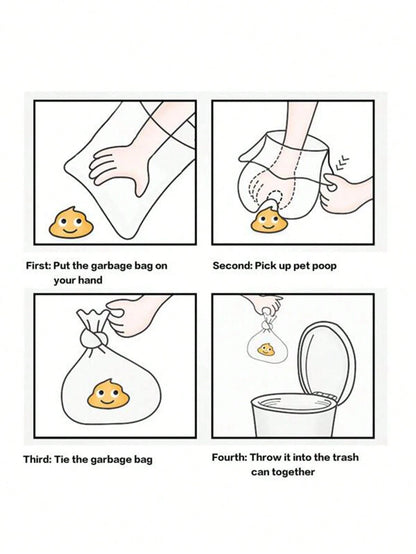 1pc Dog Waste Pick-Up Tool With Bone Design + 2 Rolls/30pcs Disposable Solid Color Poop Bags, Convenient For Carrying And Cleaning Pet Waste Outdoors (Bag Size: 30x22cm)