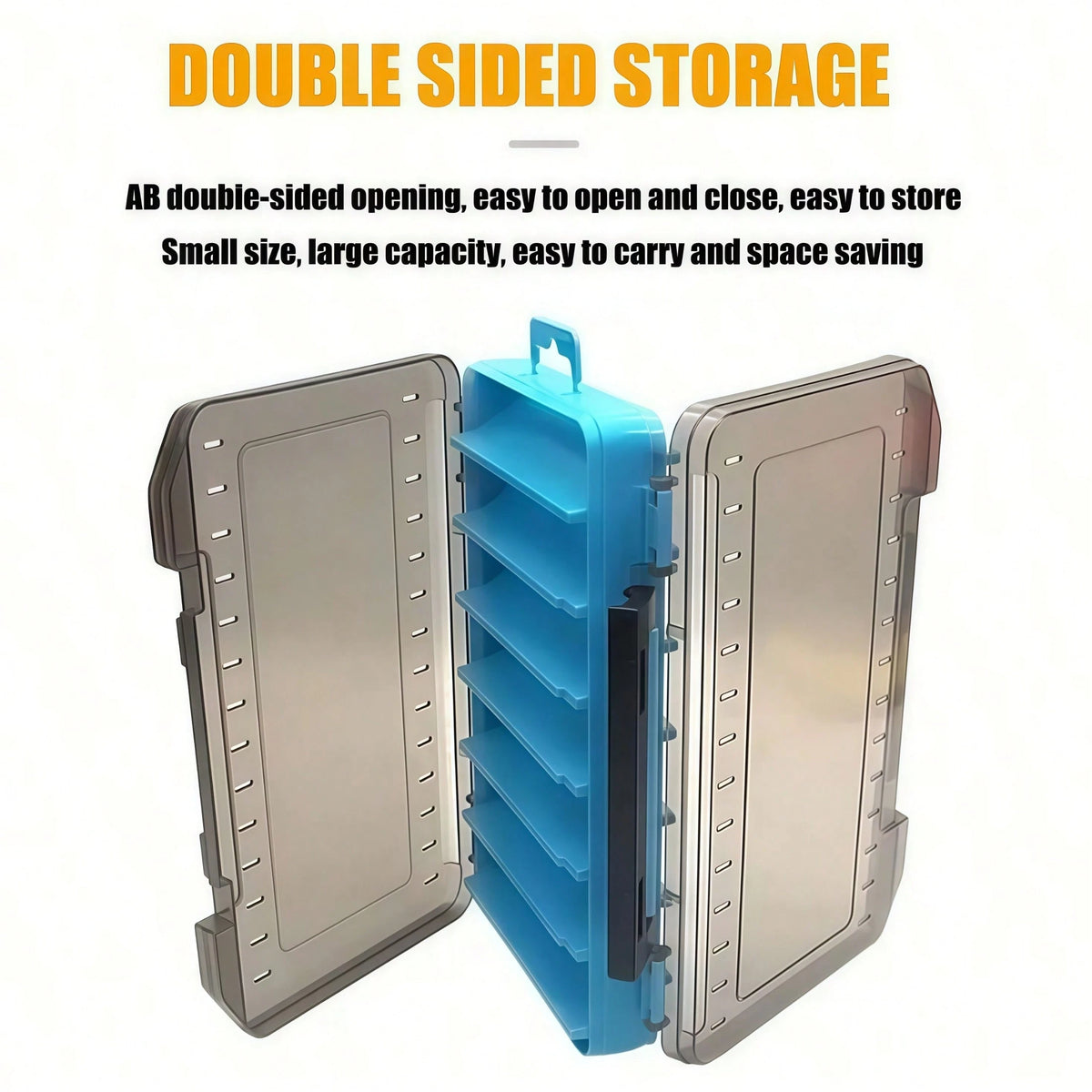 1PC Double-Sided Fishing Tackle Box, Lure Storage Box With 14 Compartments- Waterproof Durable PP Material, Perfect For Storing Baits, Hooks And Accessories- All Season Use| Divided Storage| Secur