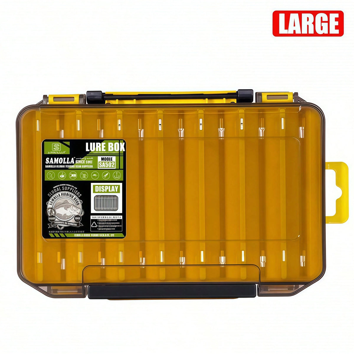 1PC Double-Sided Fishing Tackle Box, Lure Storage Box With 14 Compartments- Waterproof Durable PP Material, Perfect For Storing Baits, Hooks And Accessories- All Season Use| Divided Storage| Secur