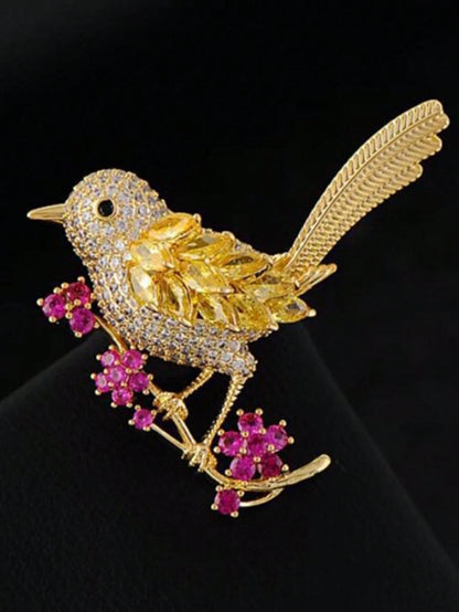 1pc Elegant Luxury Crystal Magpie Bird Brooch, Exquisite Fashion Clothing Pin Accessory- Perfect Gift Dress Accessories Pin For Clothes Bag Charm School Office Accessories Shirts Jacket Jewelry Chris