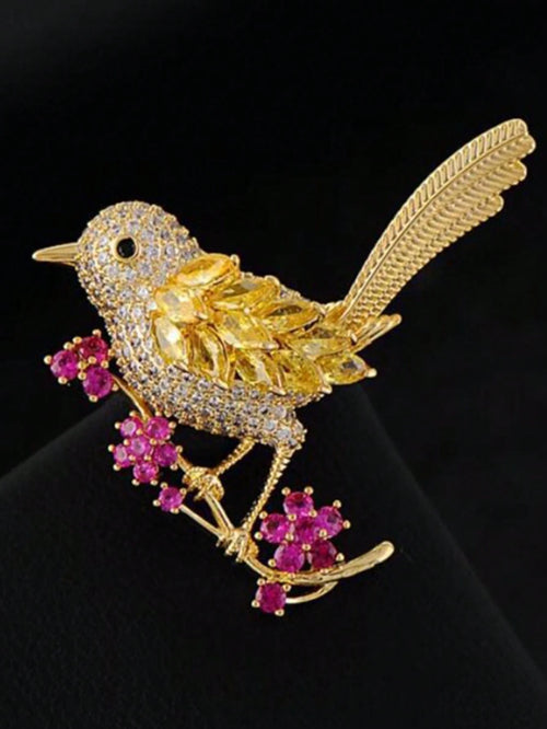 1pc Elegant Luxury Crystal Magpie Bird Brooch, Exquisite Fashion Clothing Pin Accessory- Perfect Gift Dress Accessories Pin For Clothes Bag Charm School Office Accessories Shirts Jacket Jewelry Chris