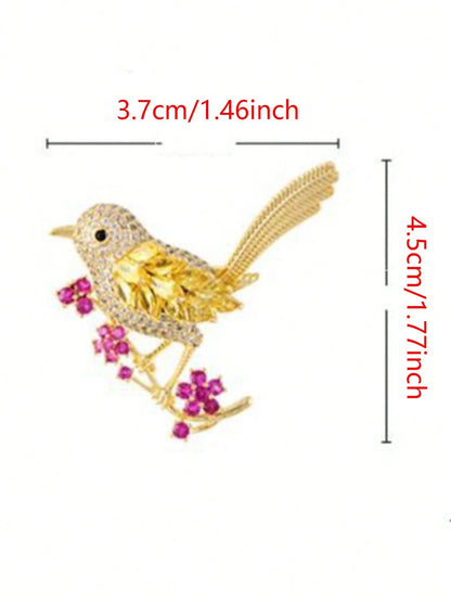 1pc Elegant Luxury Crystal Magpie Bird Brooch, Exquisite Fashion Clothing Pin Accessory- Perfect Gift Dress Accessories Pin For Clothes Bag Charm School Office Accessories Shirts Jacket Jewelry Chris